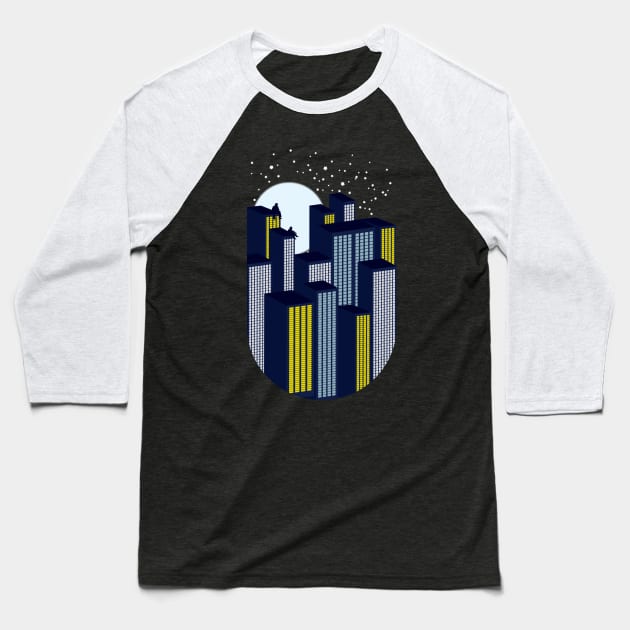 Big City Chill Baseball T-Shirt by modernistdesign